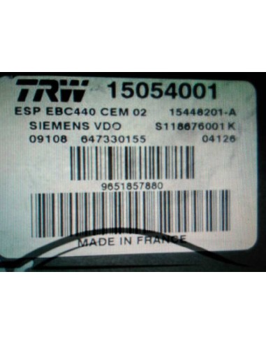 Recambio de abs para peugeot 407 rhr referencia OEM IAM 15054001  